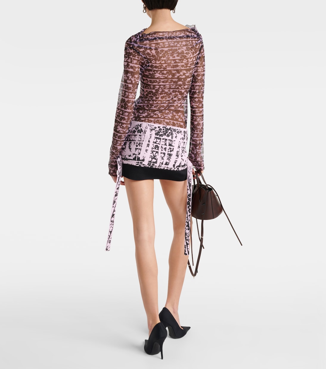 Lethal lace-up twill miniskirt | KNWLS