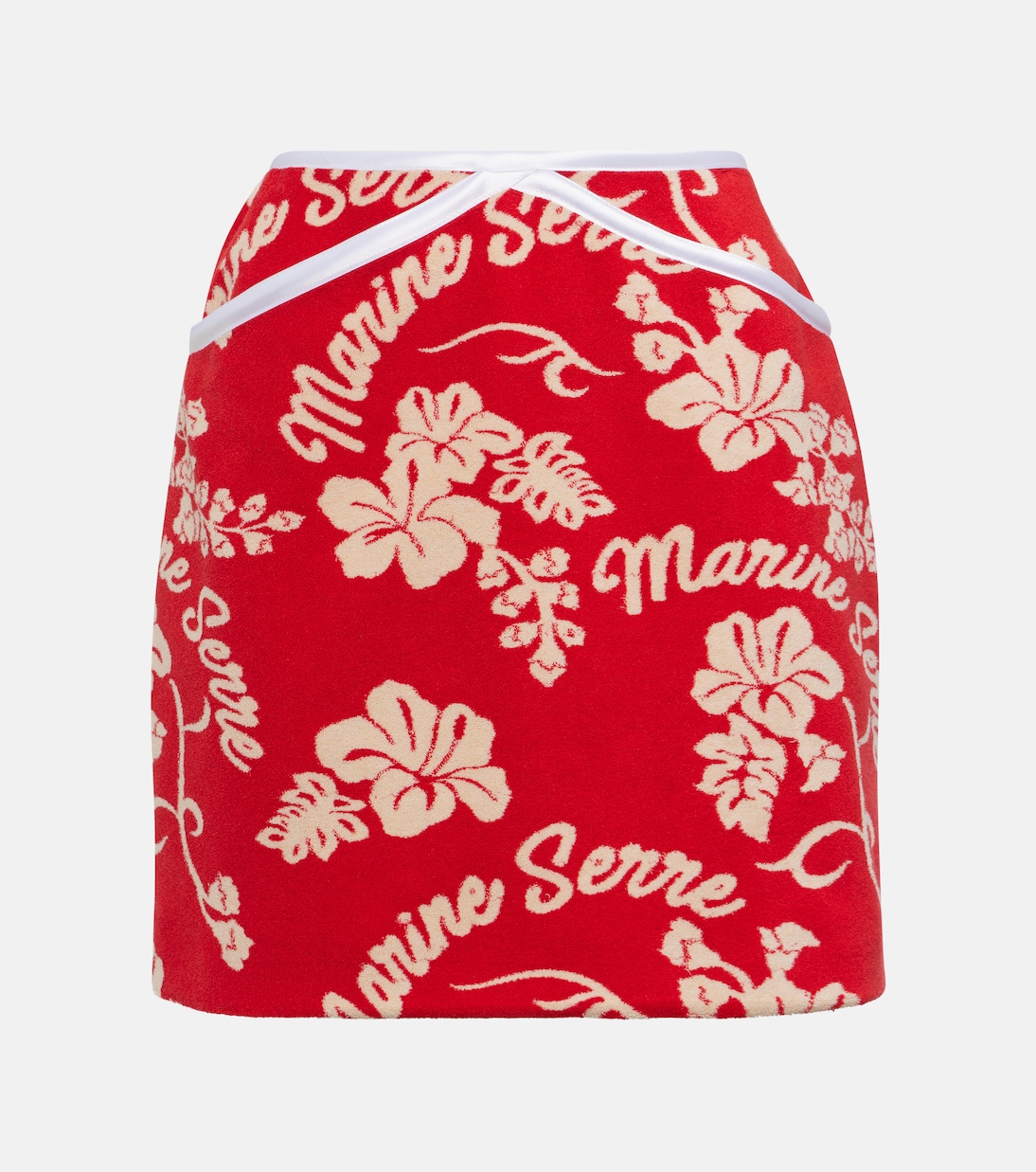 Minifalda en jacquard con ribete de piel | Marine Serre