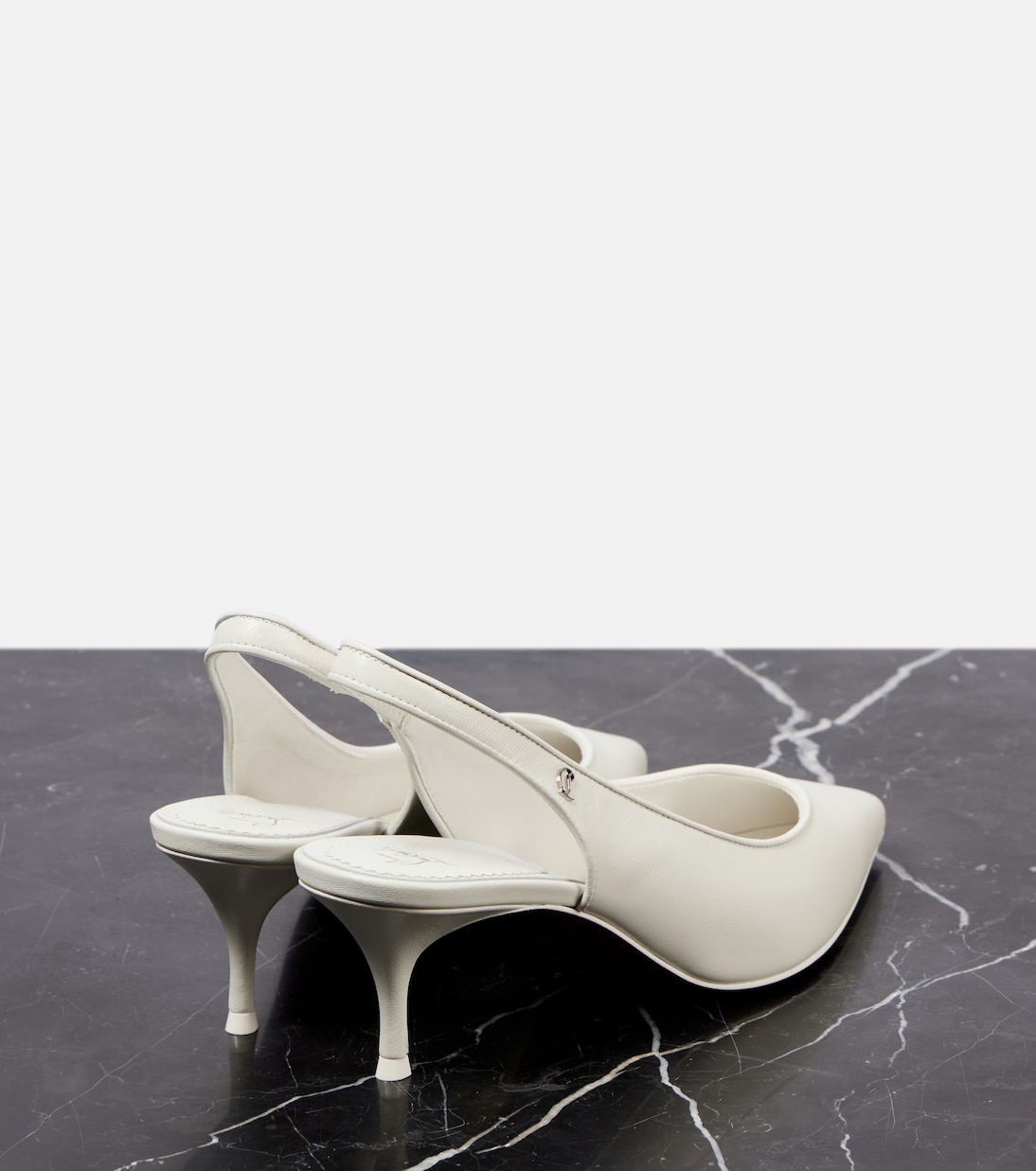 Sporty Kate Sling 55 leather slingback pumps in white Christian Louboutin Mytheresa