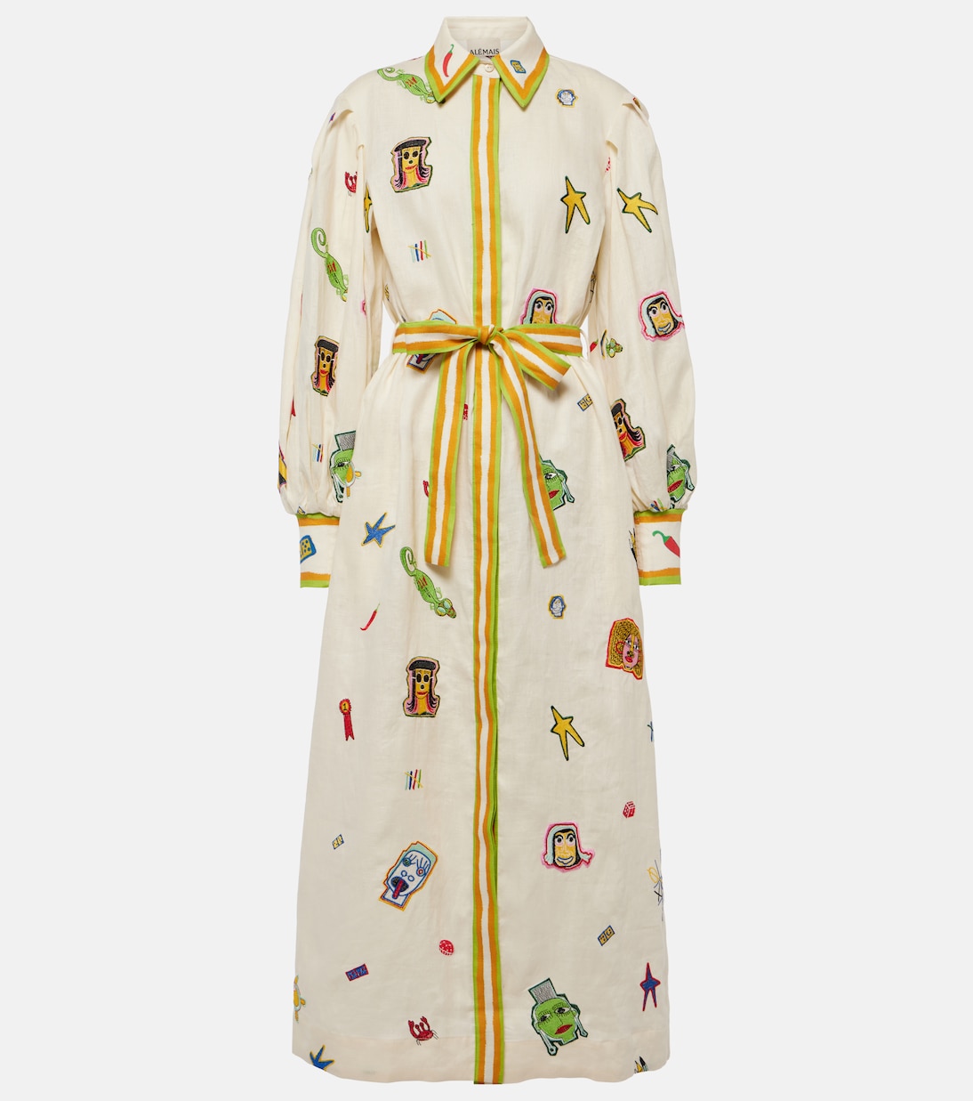 Printed linen maxi dress | Alémais