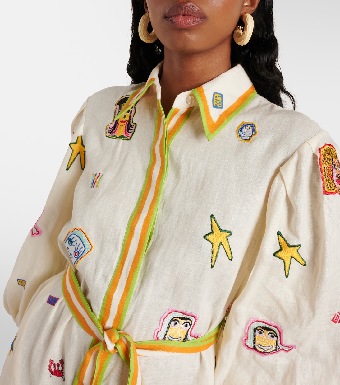 Printed linen maxi dress | Alémais