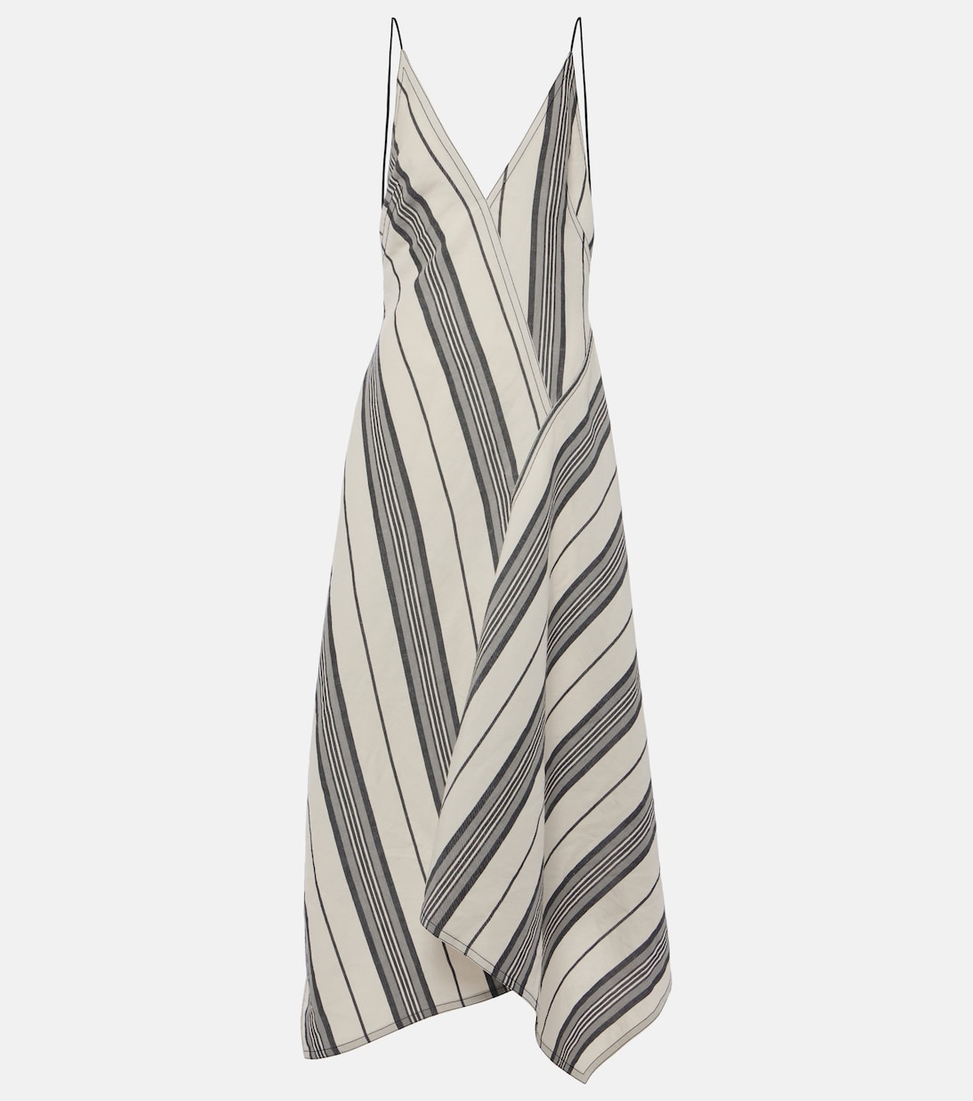 Striped linen and cotton maxi dress | Ferragamo