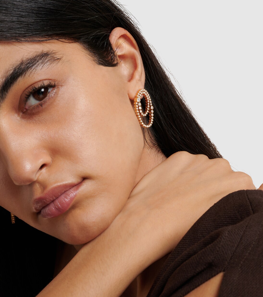Embrassée de Diamant 18kt gold single earring with diamonds | Sophie Bille Brahe