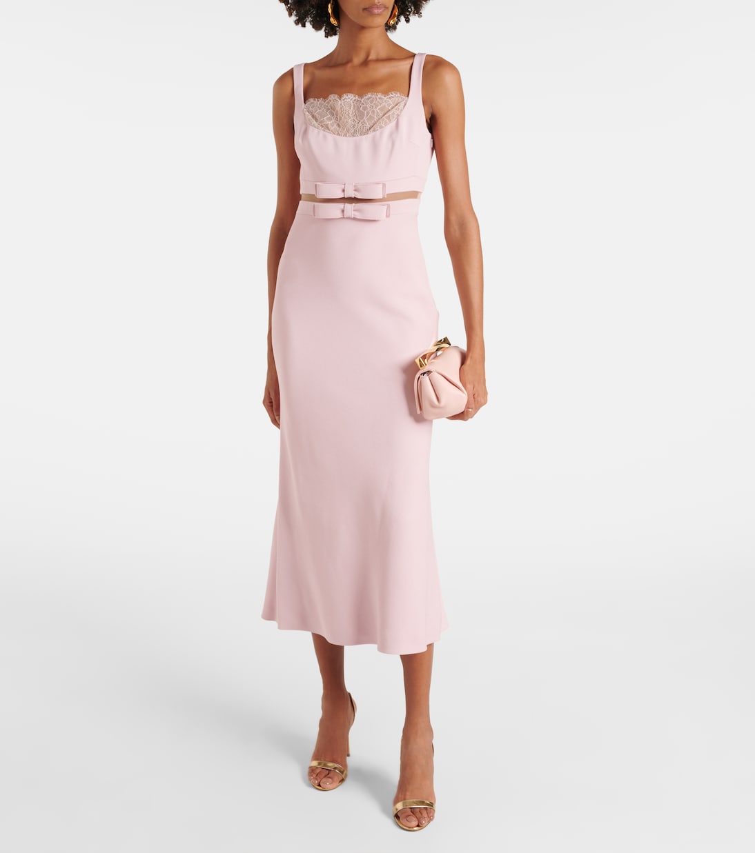 Abito midi in crêpe con pizzo | Giambattista Valli