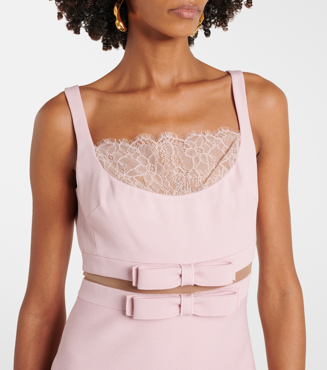 Abito midi in crêpe con pizzo | Giambattista Valli