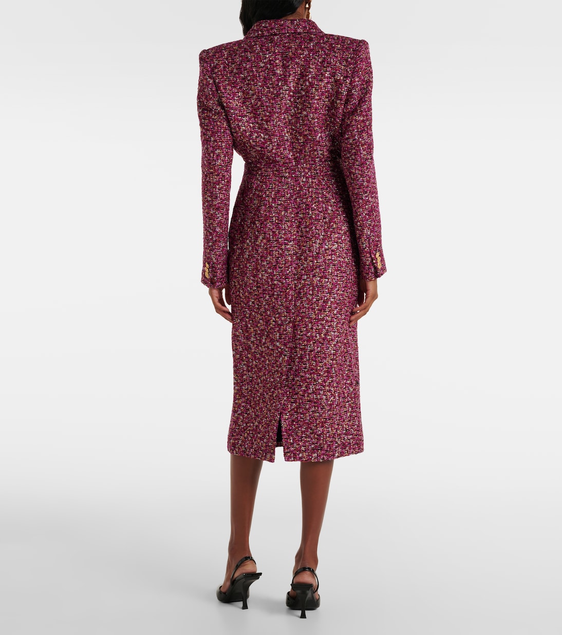 Jupe midi en tweed à sequins | Alessandra Rich