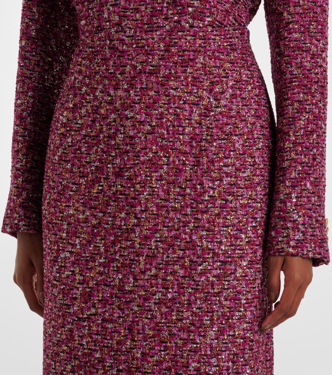 Jupe midi en tweed à sequins | Alessandra Rich