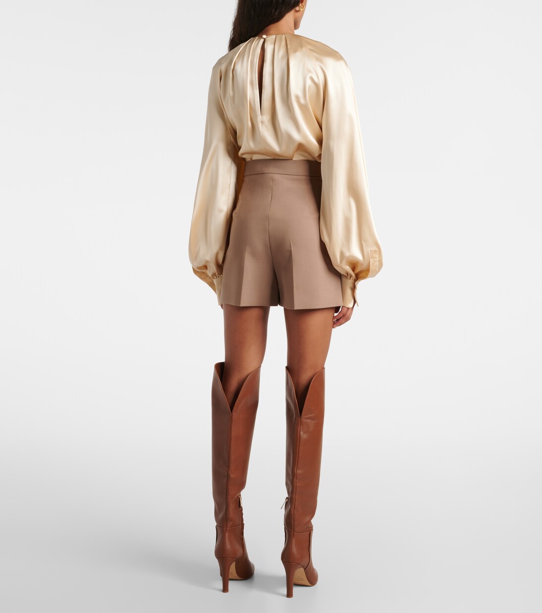 Shorts Giugno in misto lana a vita alta | Max Mara