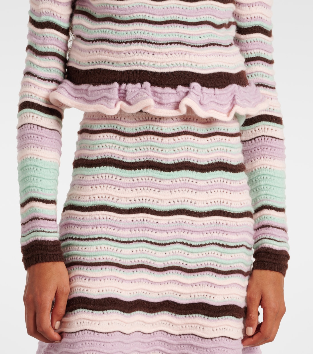 Falda midi a rayas | Susan Fang
