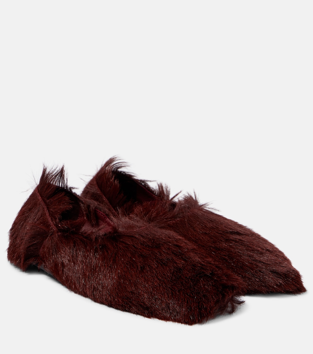 Chaussures plates en cuir façon poulain | Jil Sander