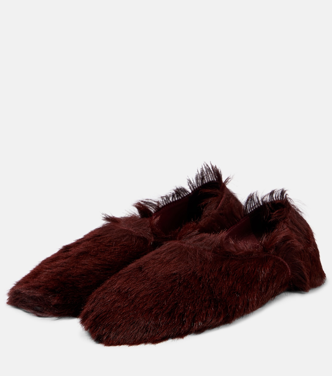 Chaussures plates en cuir façon poulain | Jil Sander
