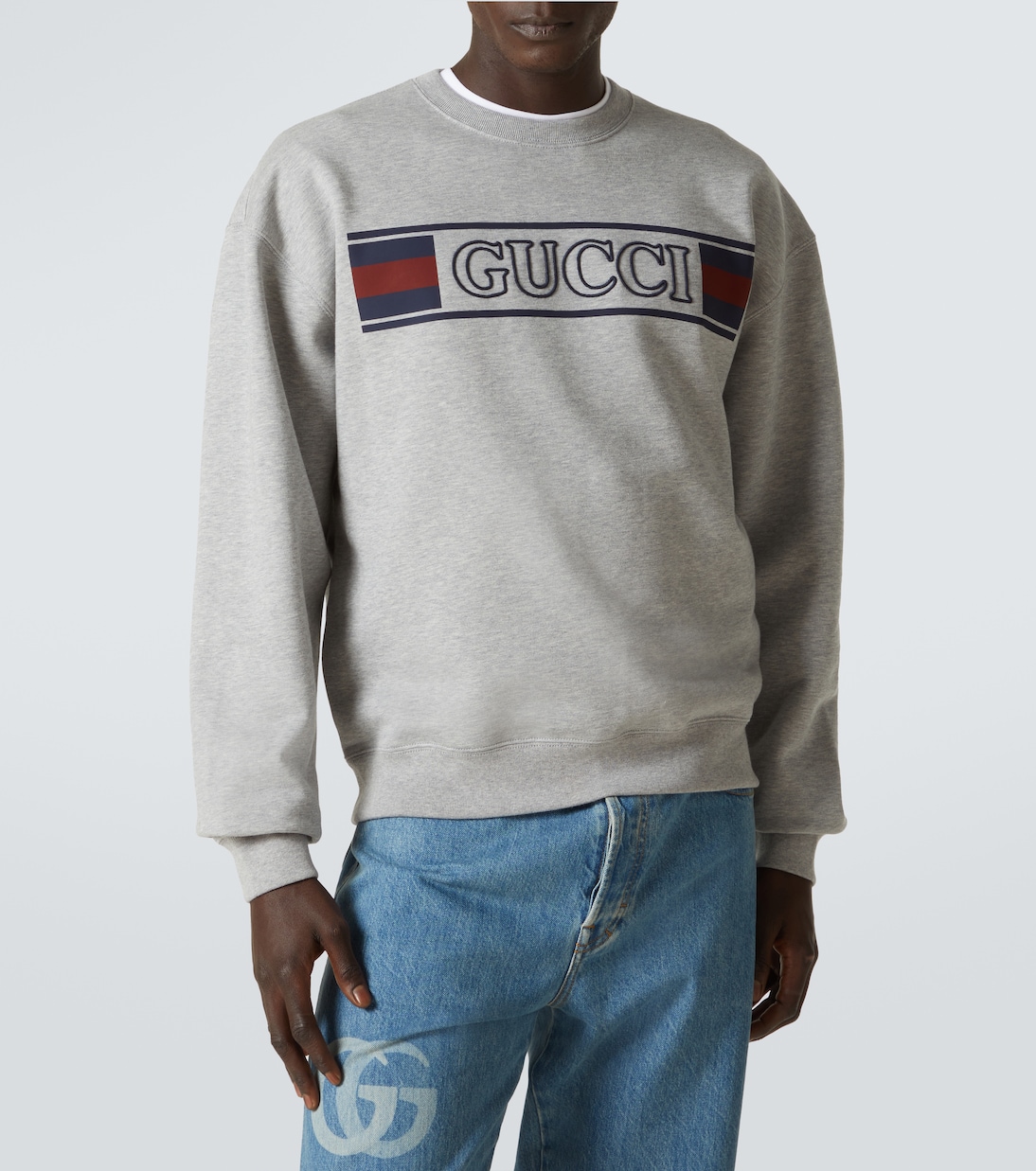 Felpa Gucci Web in jersey di cotone | Gucci
