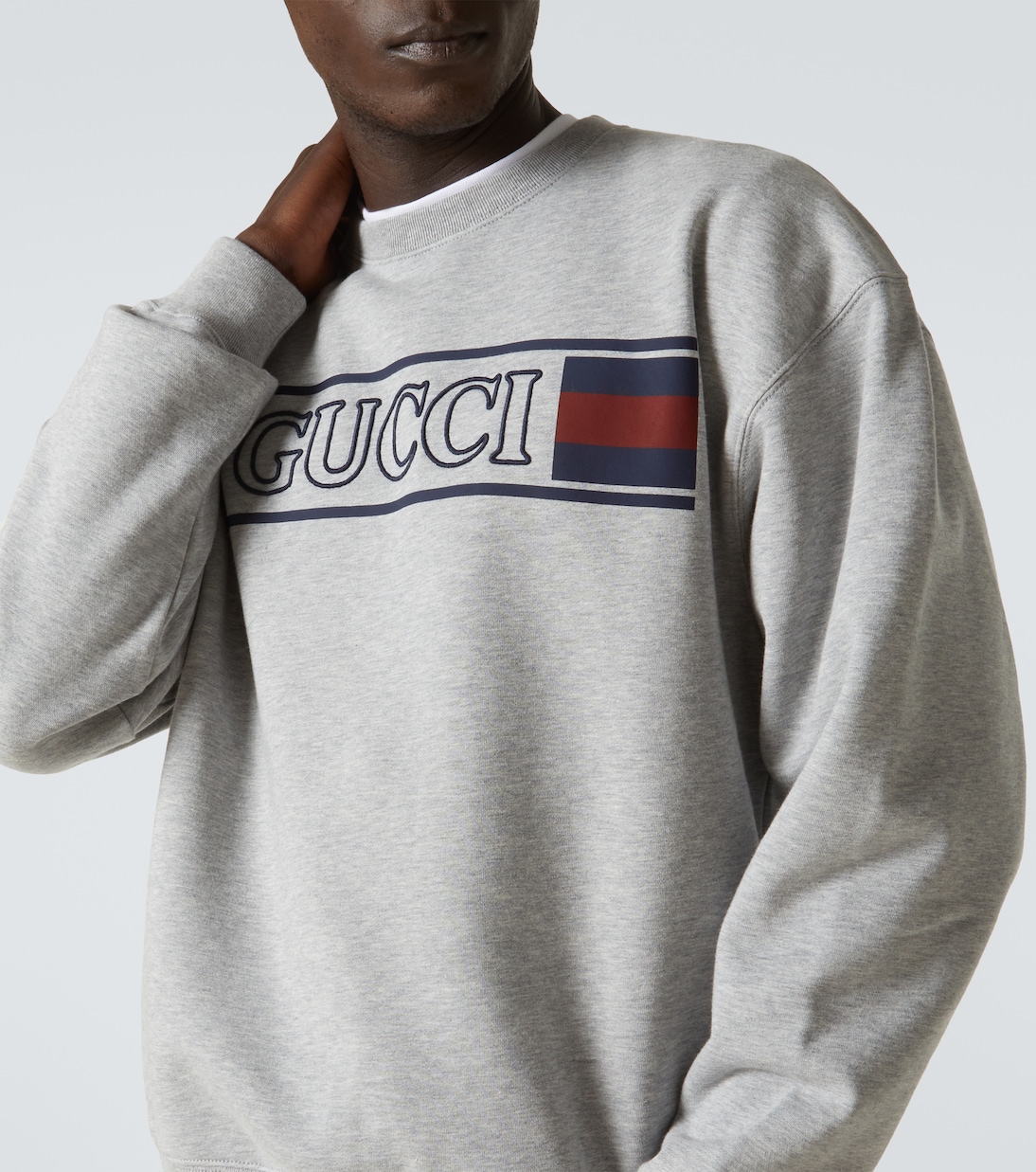 Felpa Gucci Web in jersey di cotone | Gucci
