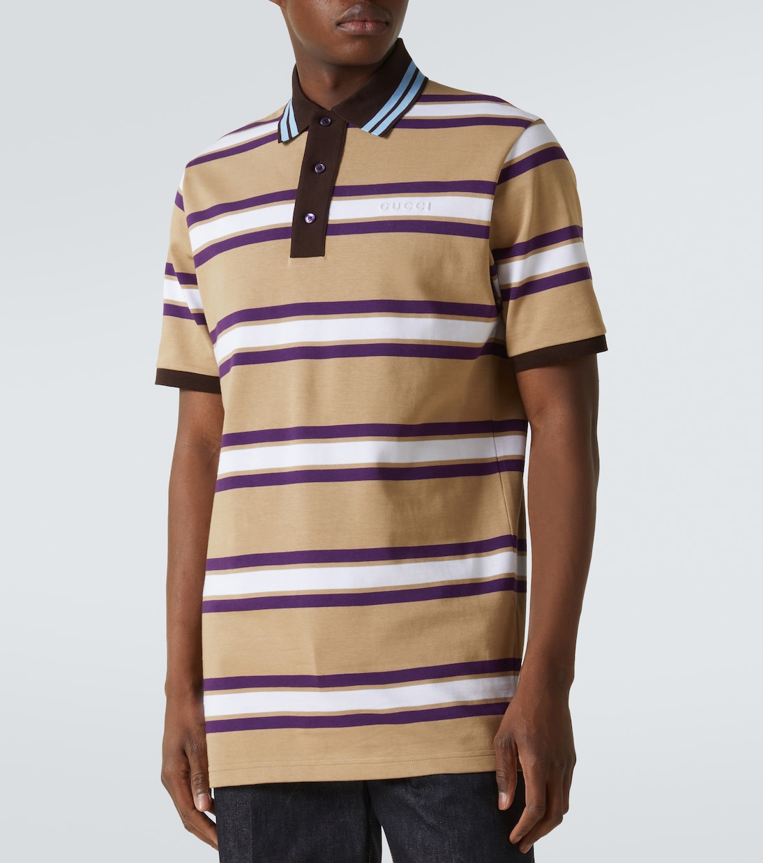 Polo in jersey di cotone a righe | Gucci