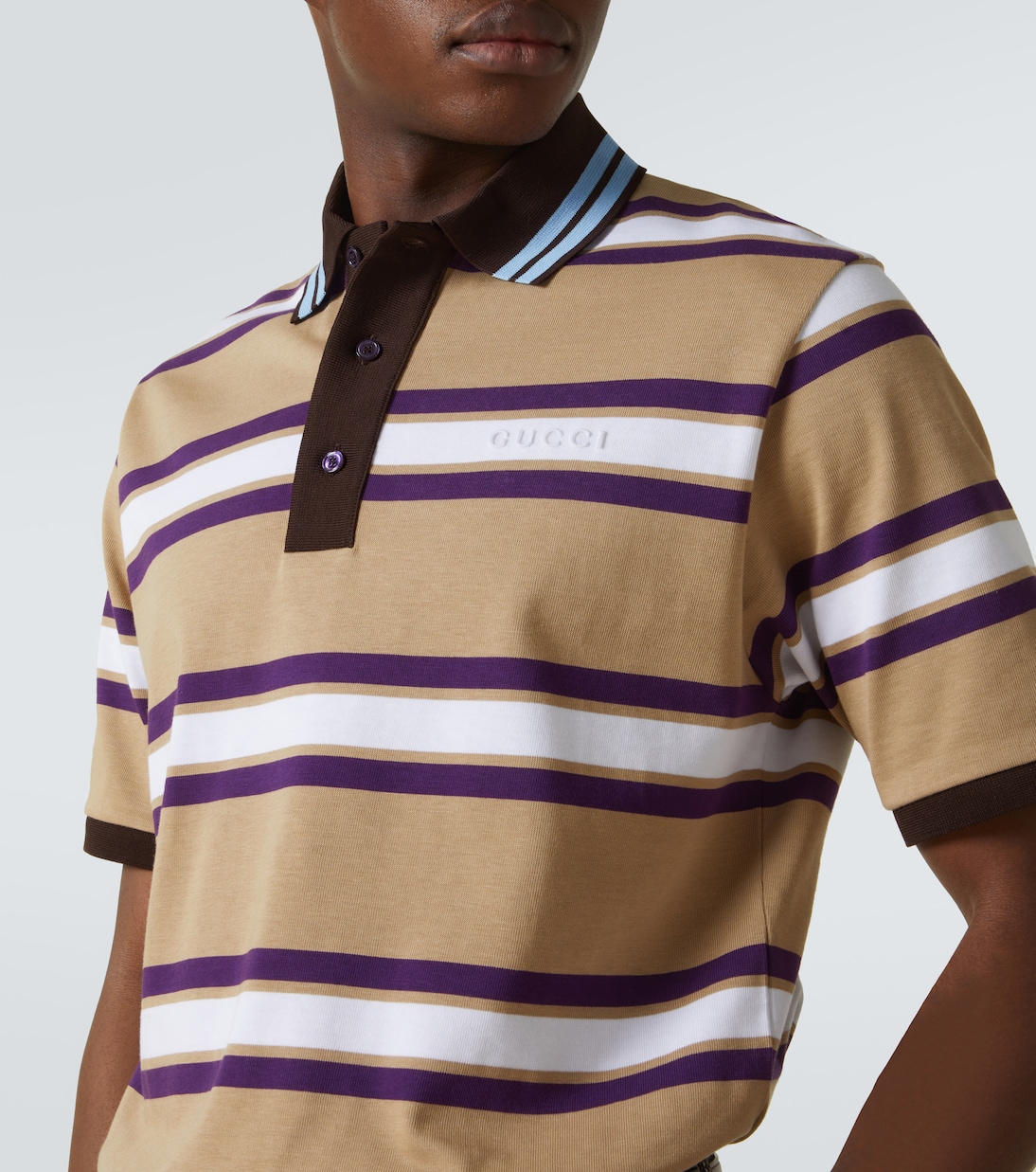 Polo in jersey di cotone a righe | Gucci