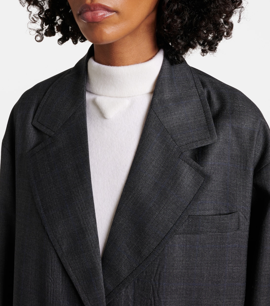 Checked virgin wool coat | Prada