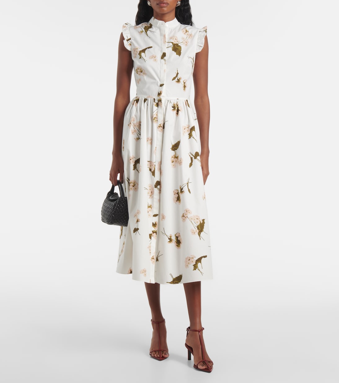 Abito midi in popeline di cotone | Erdem