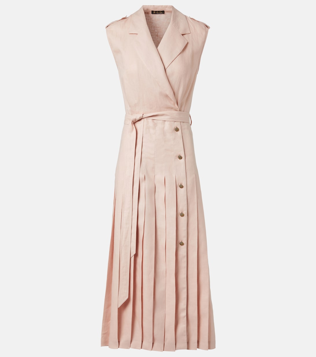 Vestido midi Bryce de lino plisado | Loro Piana