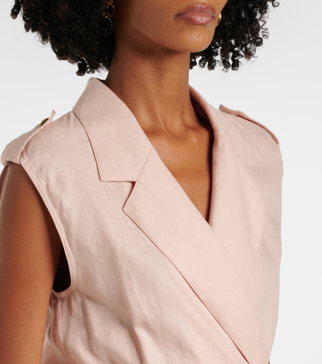 Vestido midi Bryce de lino plisado | Loro Piana