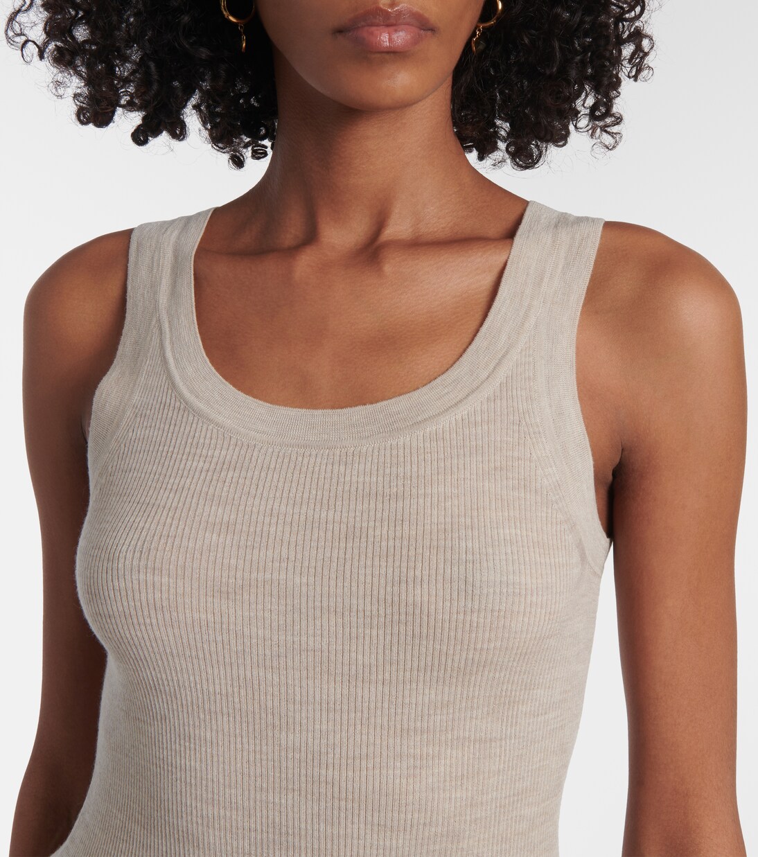 Tank top in lana vergine a coste | Max Mara
