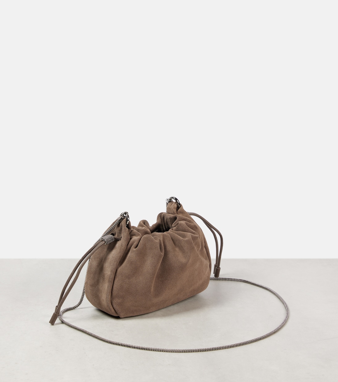 Borsa a tracolla Softy Small in suede | Brunello Cucinelli