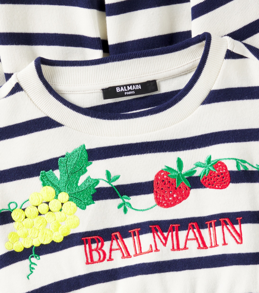 Abito in jersey di cotone a righe | Balmain Kids