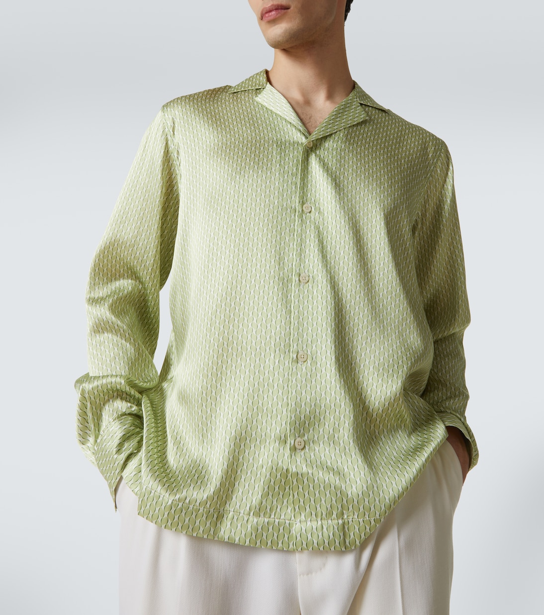 Camisa Safra de seda estampada | Frescobol Carioca