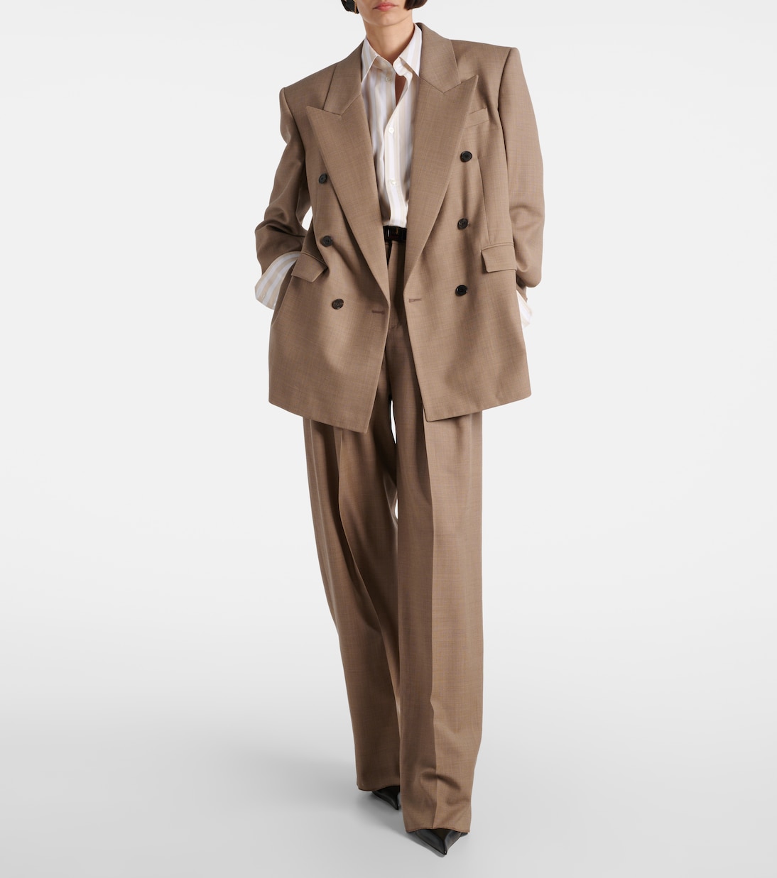Pantaloni in lana a gamba larga | Saint Laurent