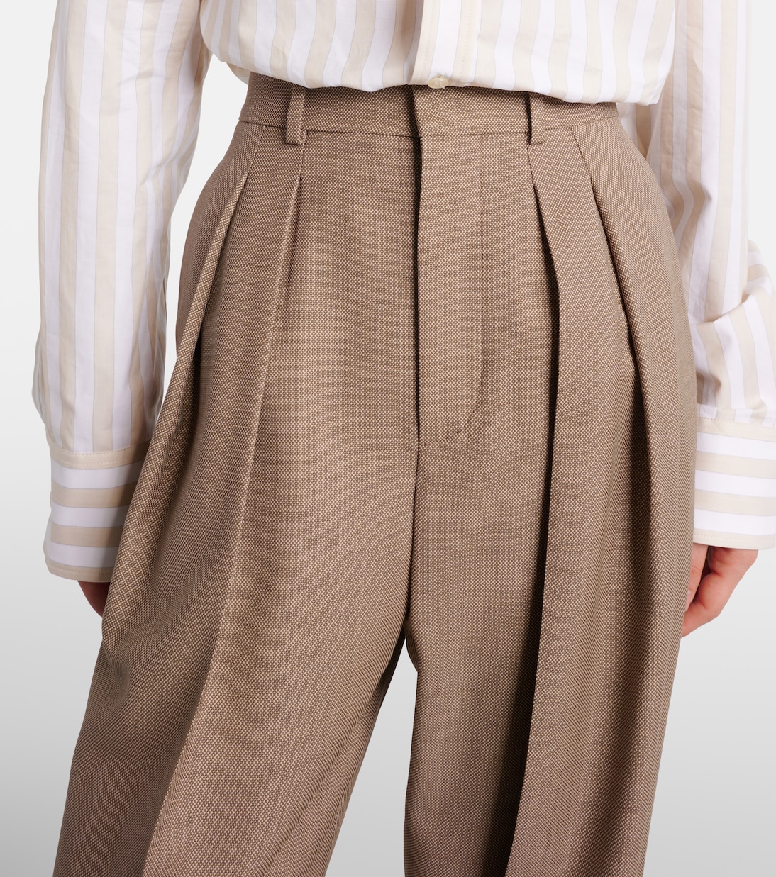 Pantaloni in lana a gamba larga | Saint Laurent