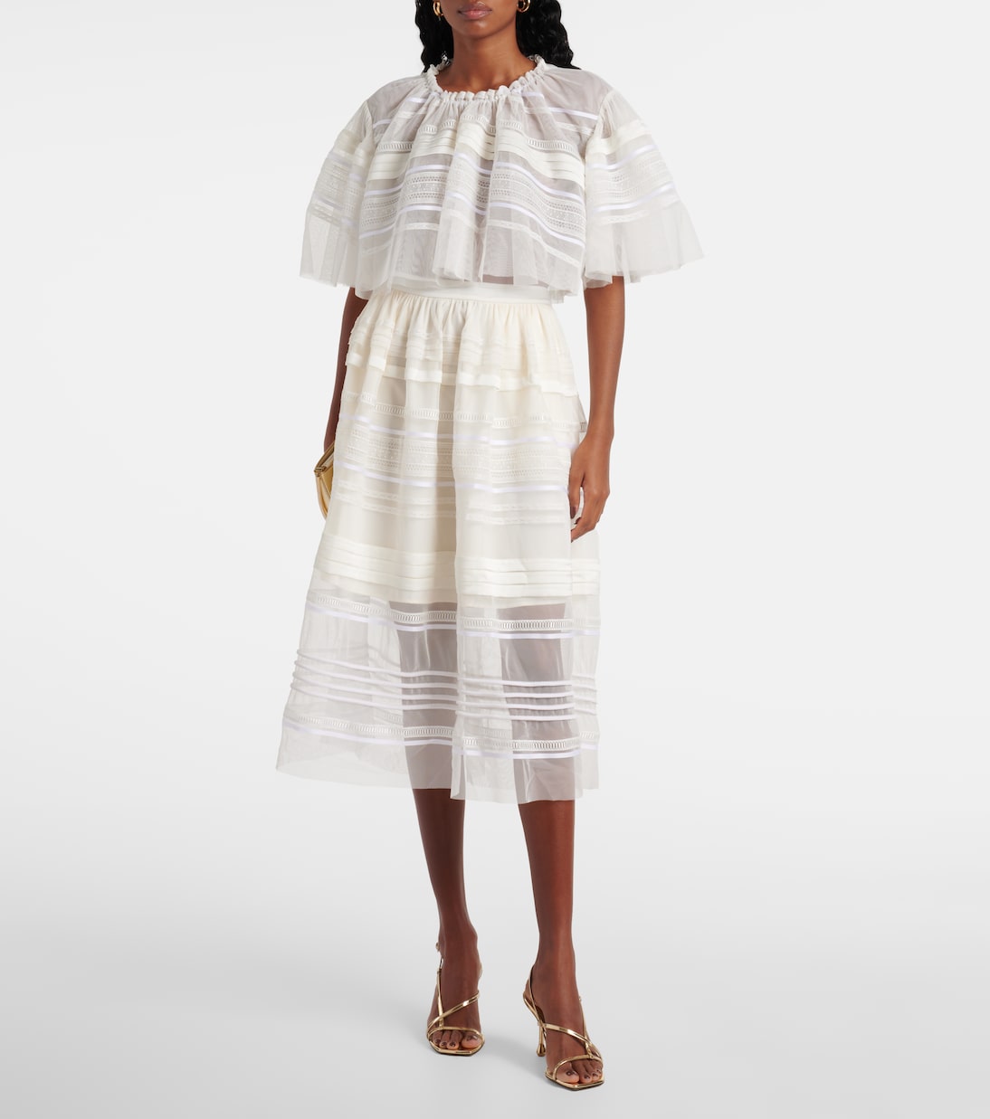 Gonna midi in pizzo e tulle | Xu Zhi