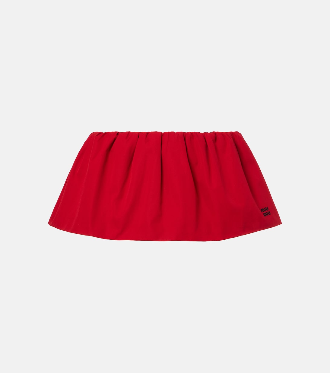 Gathered cotton poplin miniskirt | Miu Miu