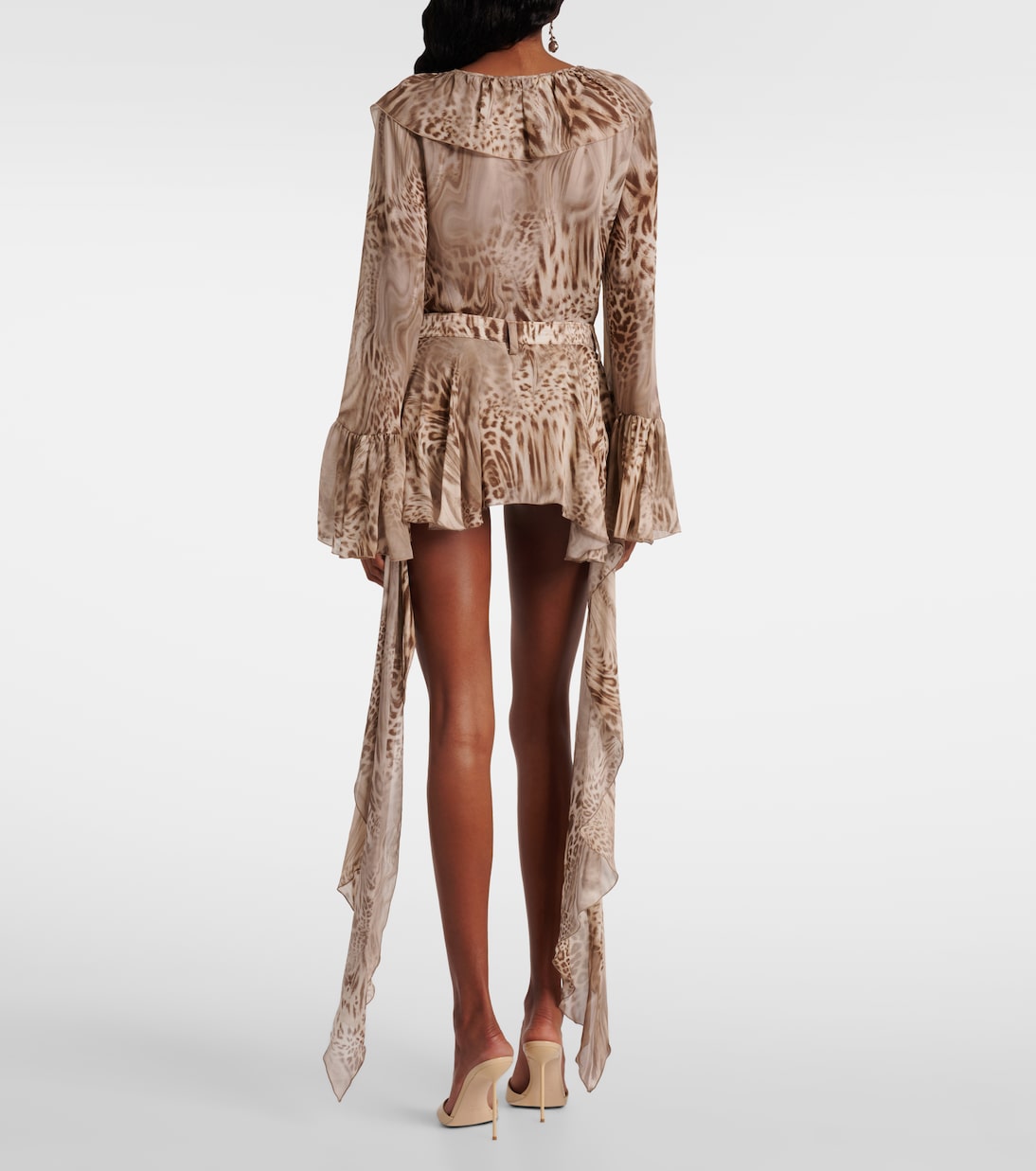Draped leopard-print cotton shorts | Blumarine