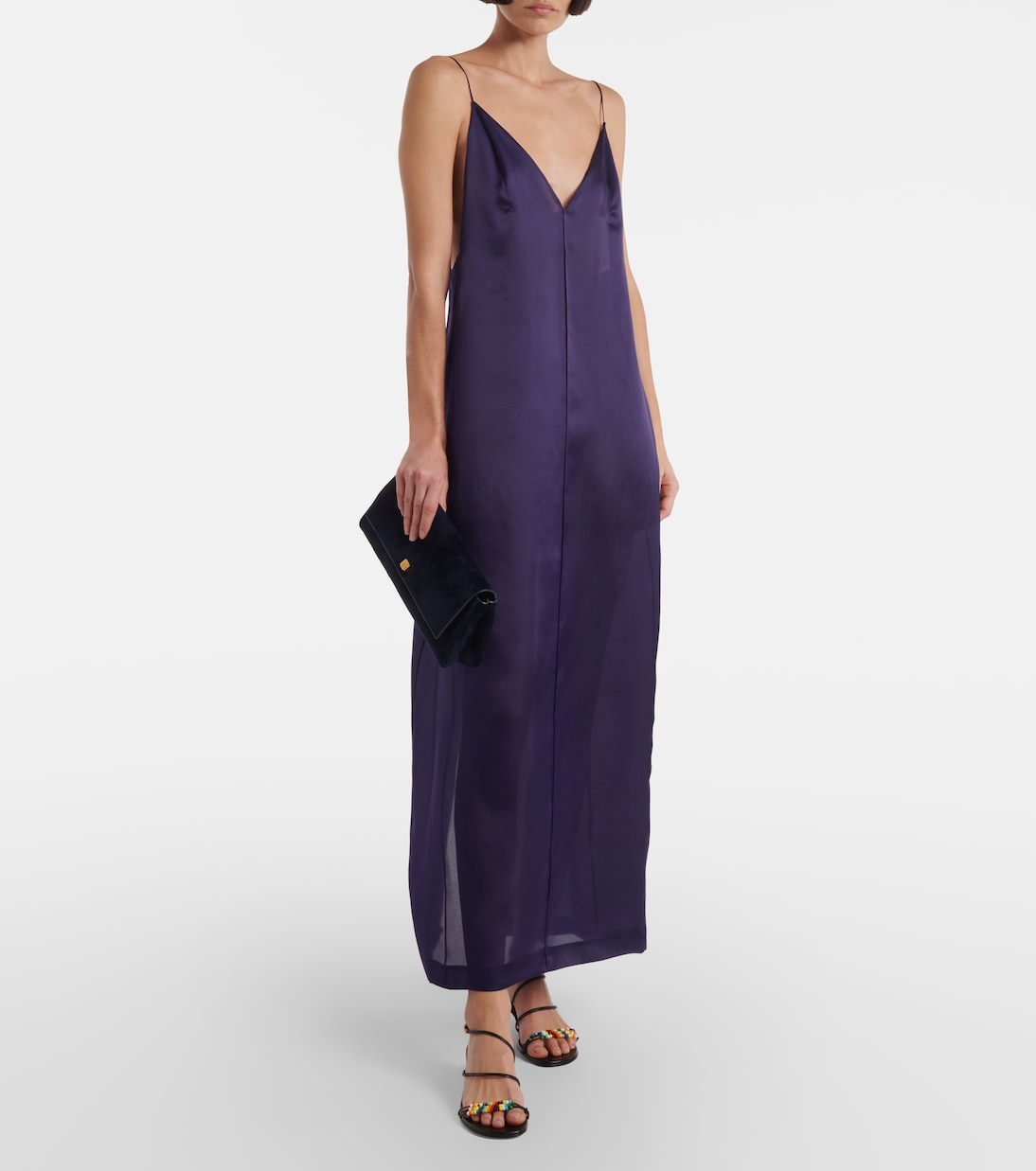 Robe longue Tuluula en organza de soie | Khaite