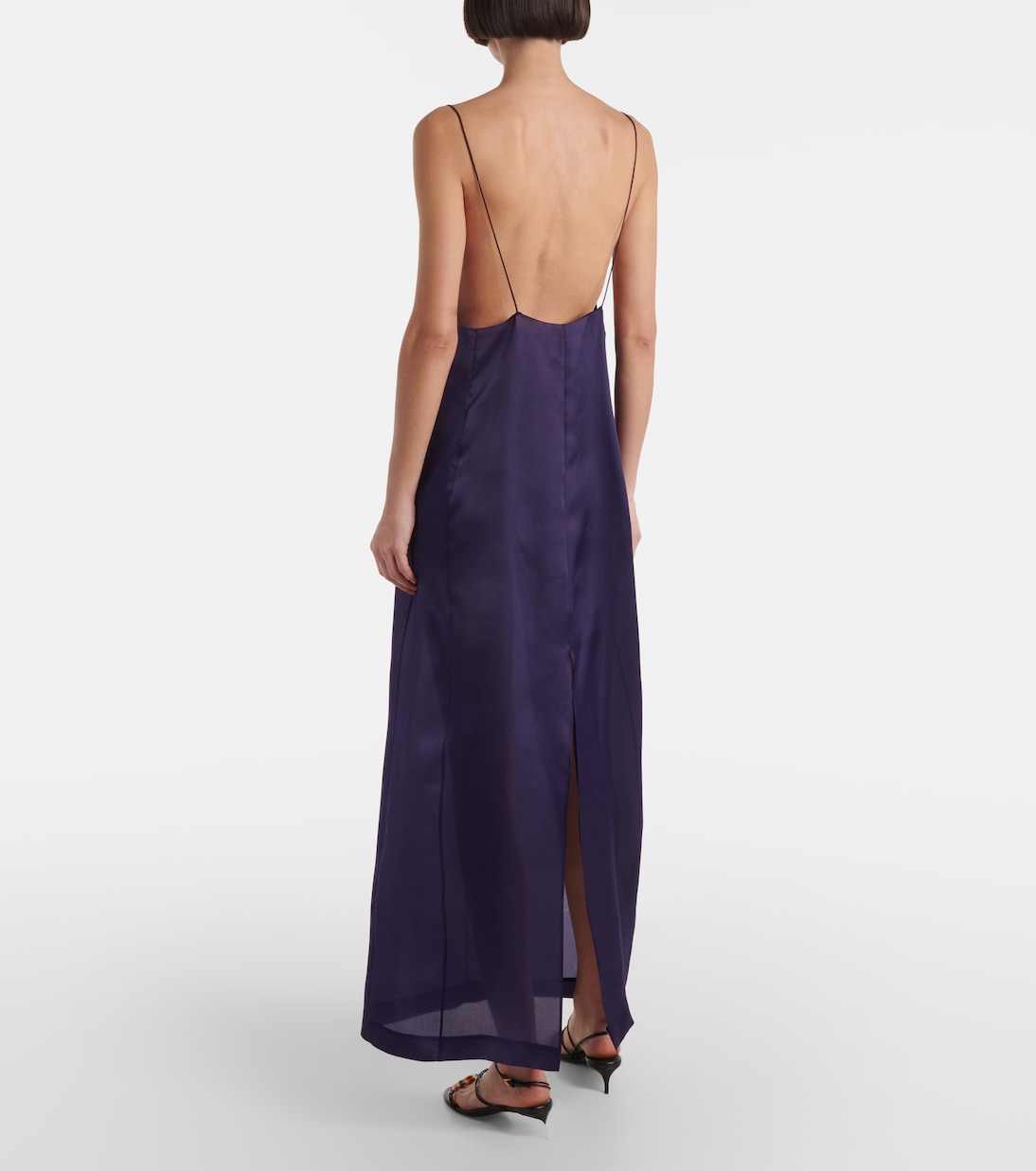 Robe longue Tuluula en organza de soie | Khaite