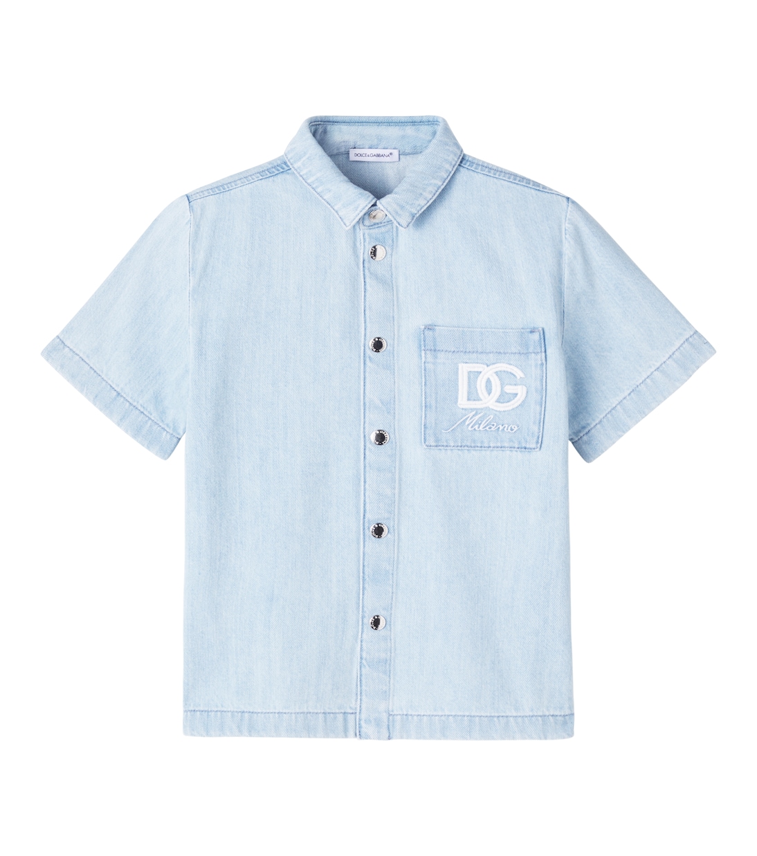 DG embroidered denim shirt | Dolce&Gabbana Kids