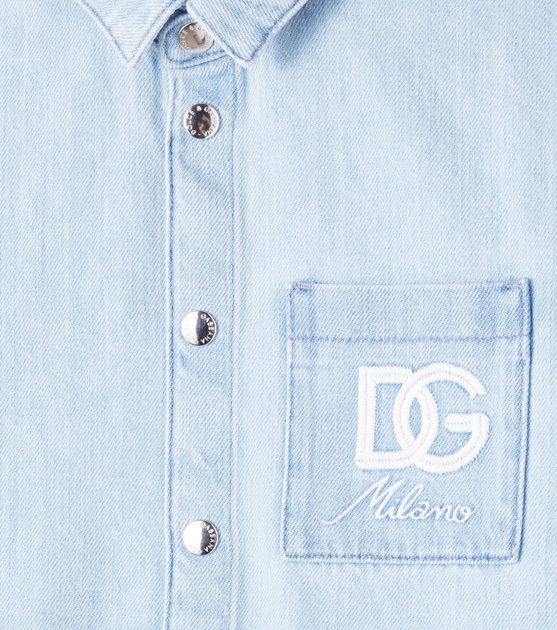 DG embroidered denim shirt | Dolce&Gabbana Kids