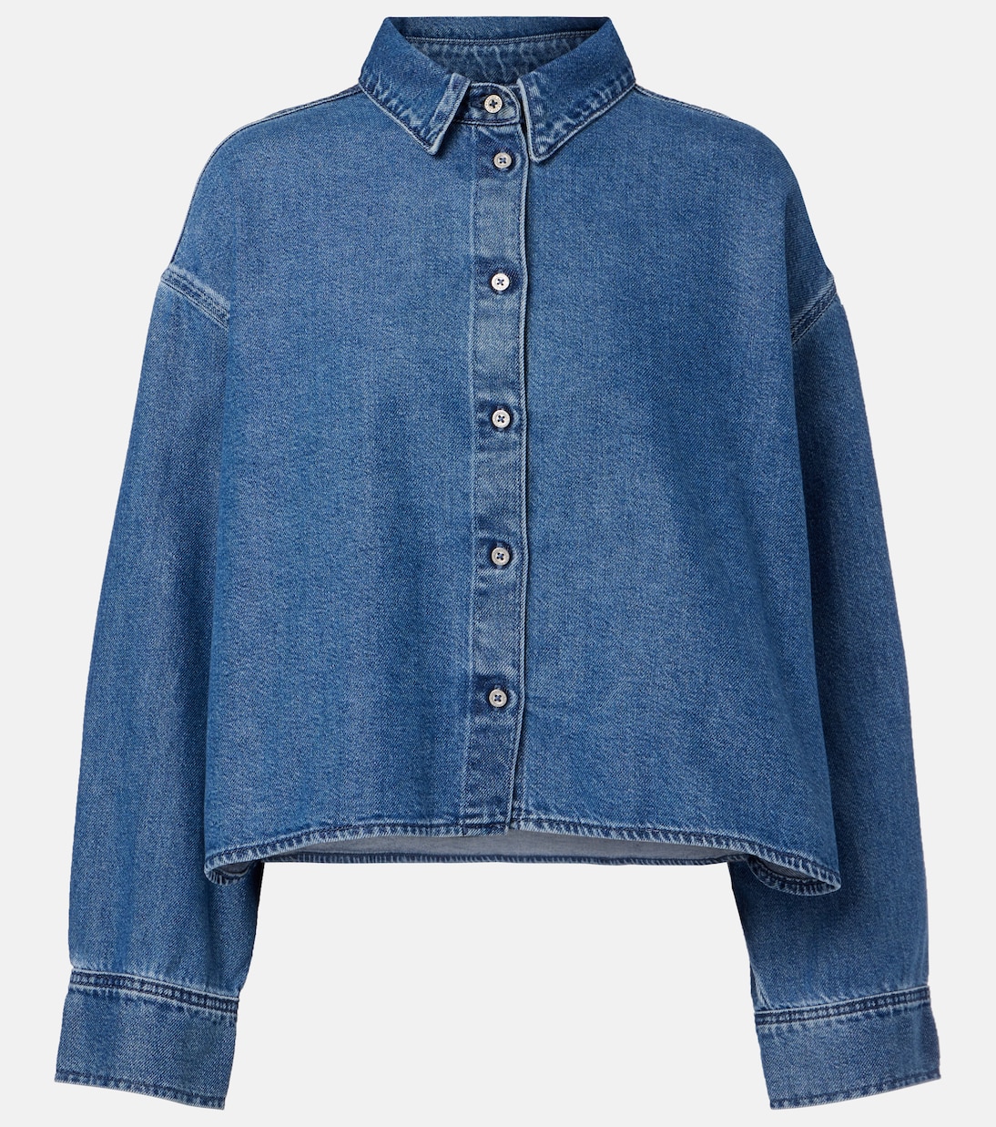Camisa cropped Nina de denim  | 7 For All Mankind