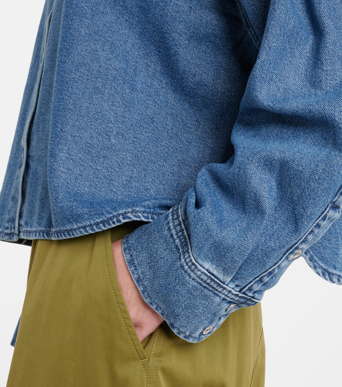 Camisa cropped Nina de denim  | 7 For All Mankind