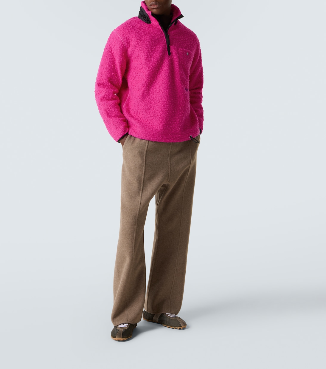 Marina wool-blend fleece half-zip sweater | Stone Island