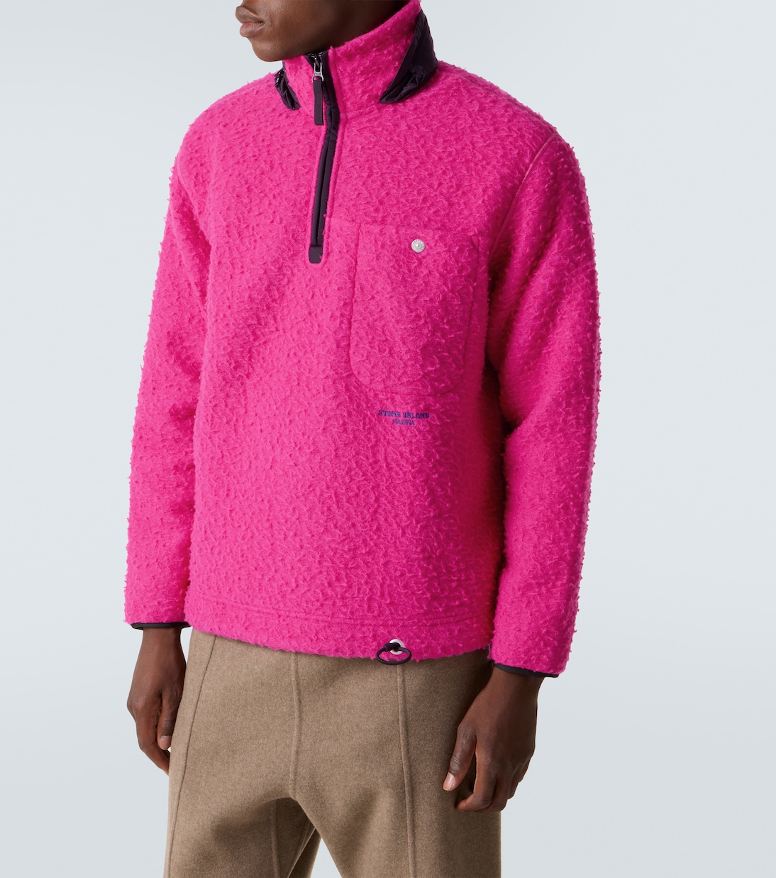 Marina wool-blend fleece half-zip sweater | Stone Island
