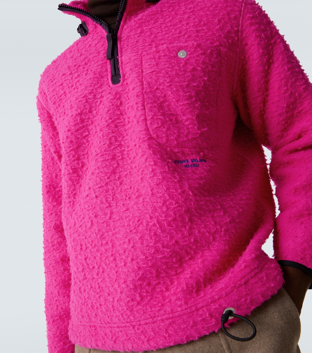 Marina wool-blend fleece half-zip sweater | Stone Island