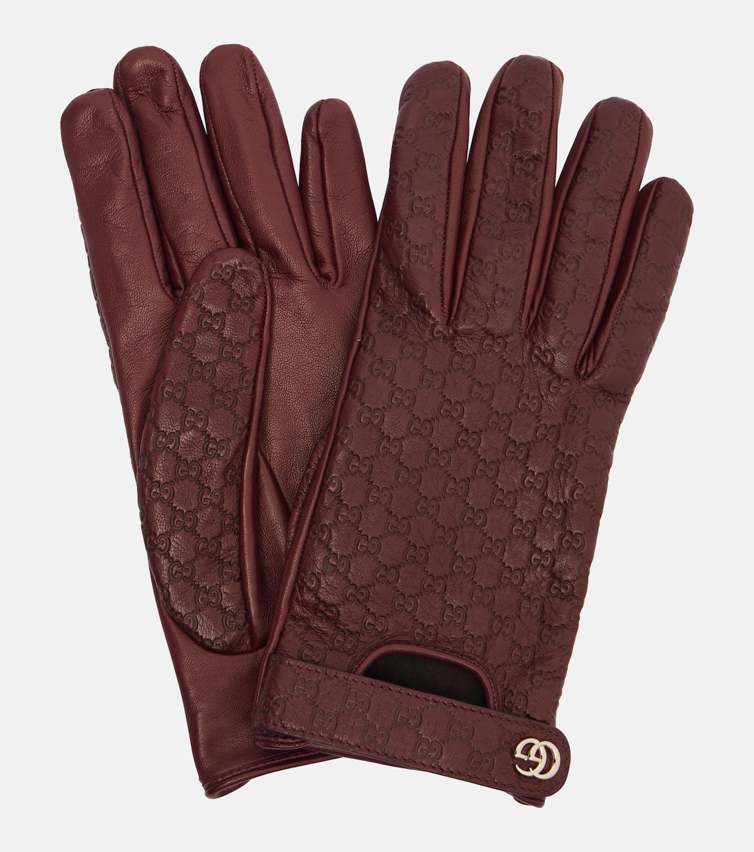GG debossed leather gloves | Gucci