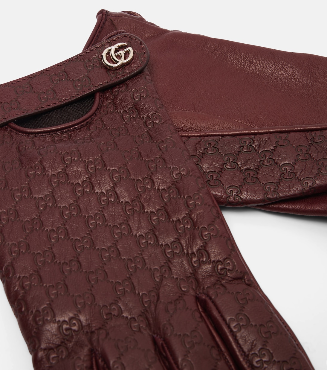 GG debossed leather gloves | Gucci