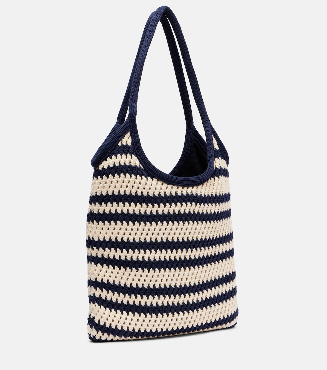 Cabas Ivy rayé en crochet à logo | Miu Miu