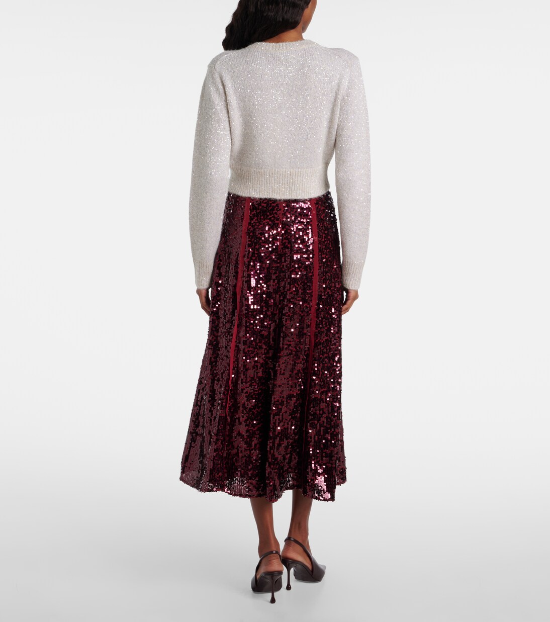 Cárdigan cropped en mezcla de alpaca adornado | Erdem