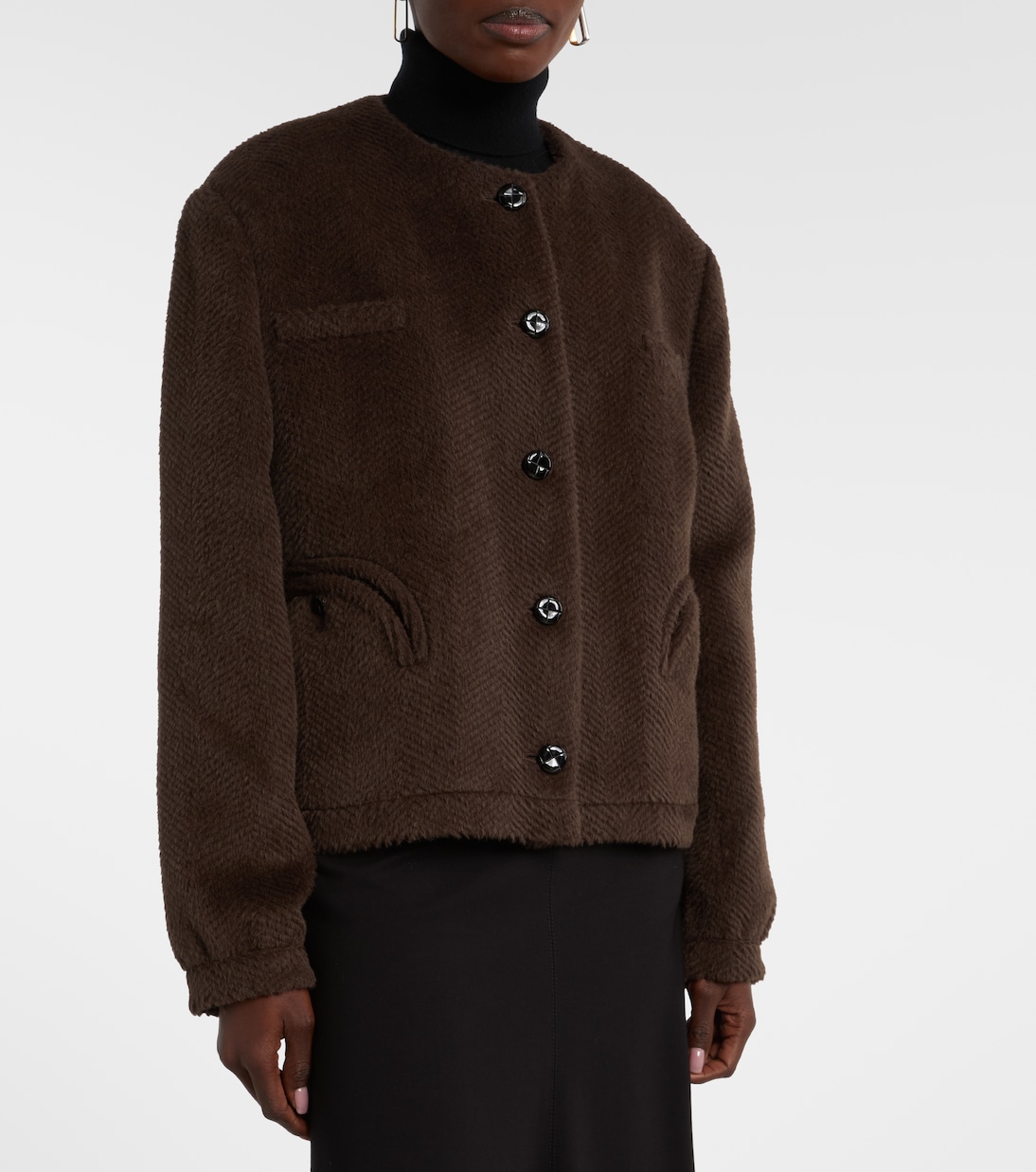 Gliss chevron alpaca and wool jacket | Blazé Milano
