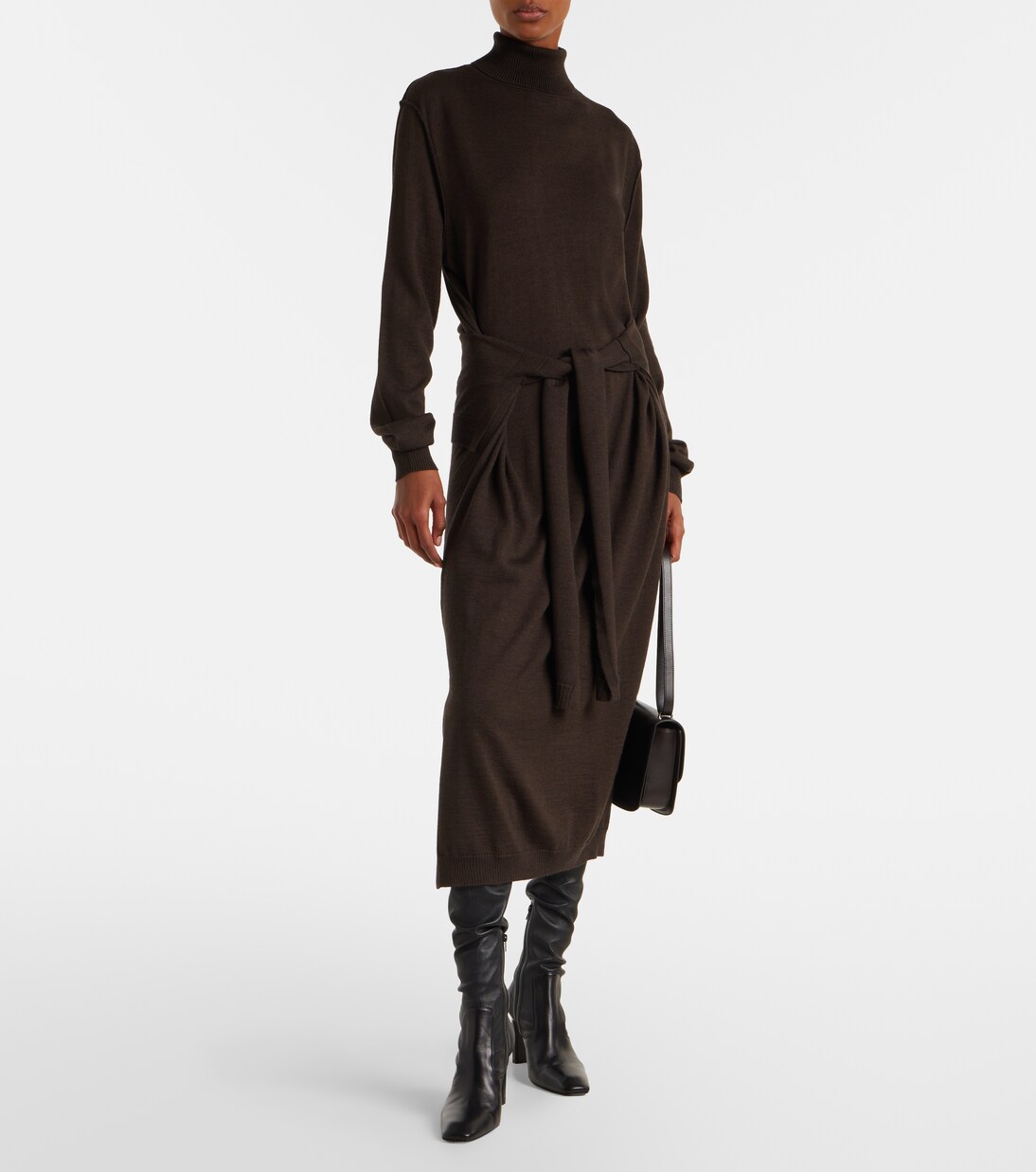 Turtleneck wool-blend midi dress | Lemaire