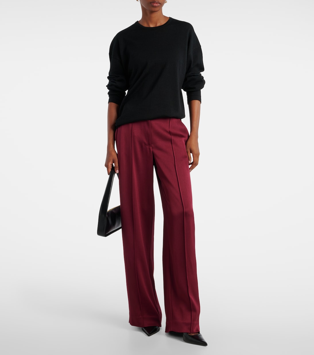 Kyra high-rise satin wide-leg pants | Simkhai
