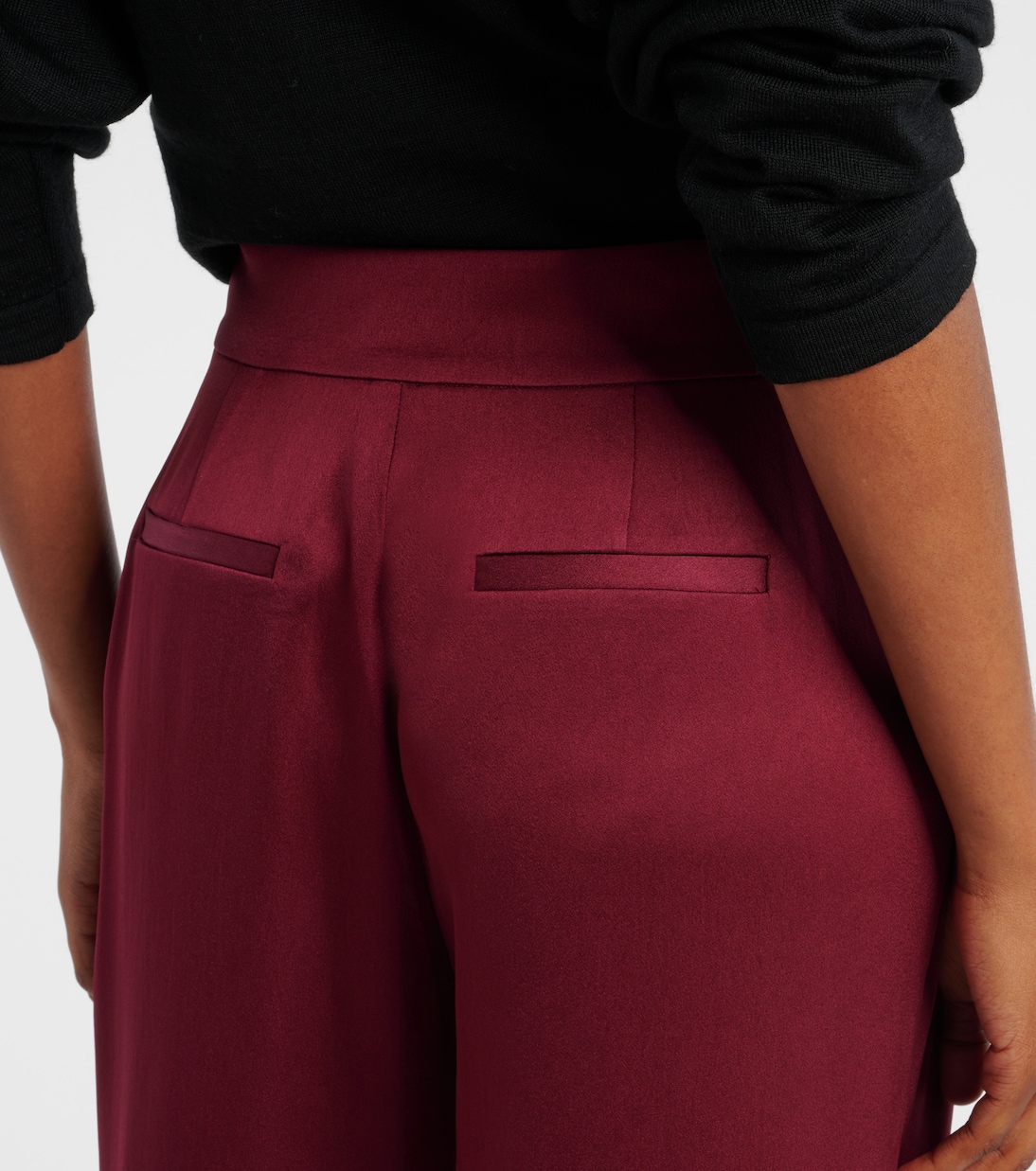 Kyra high-rise satin wide-leg pants | Simkhai