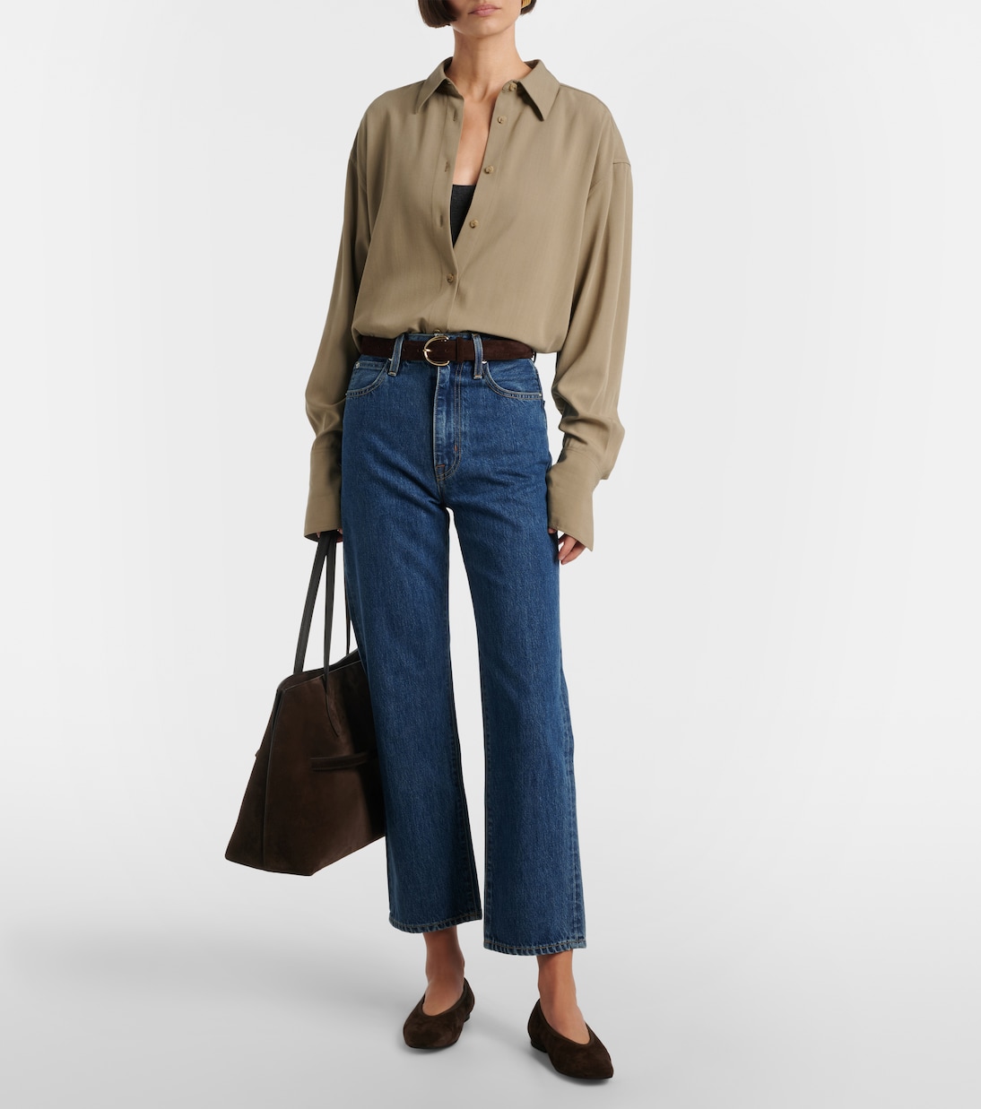 London cropped high-rise straight jeans | Slvrlake